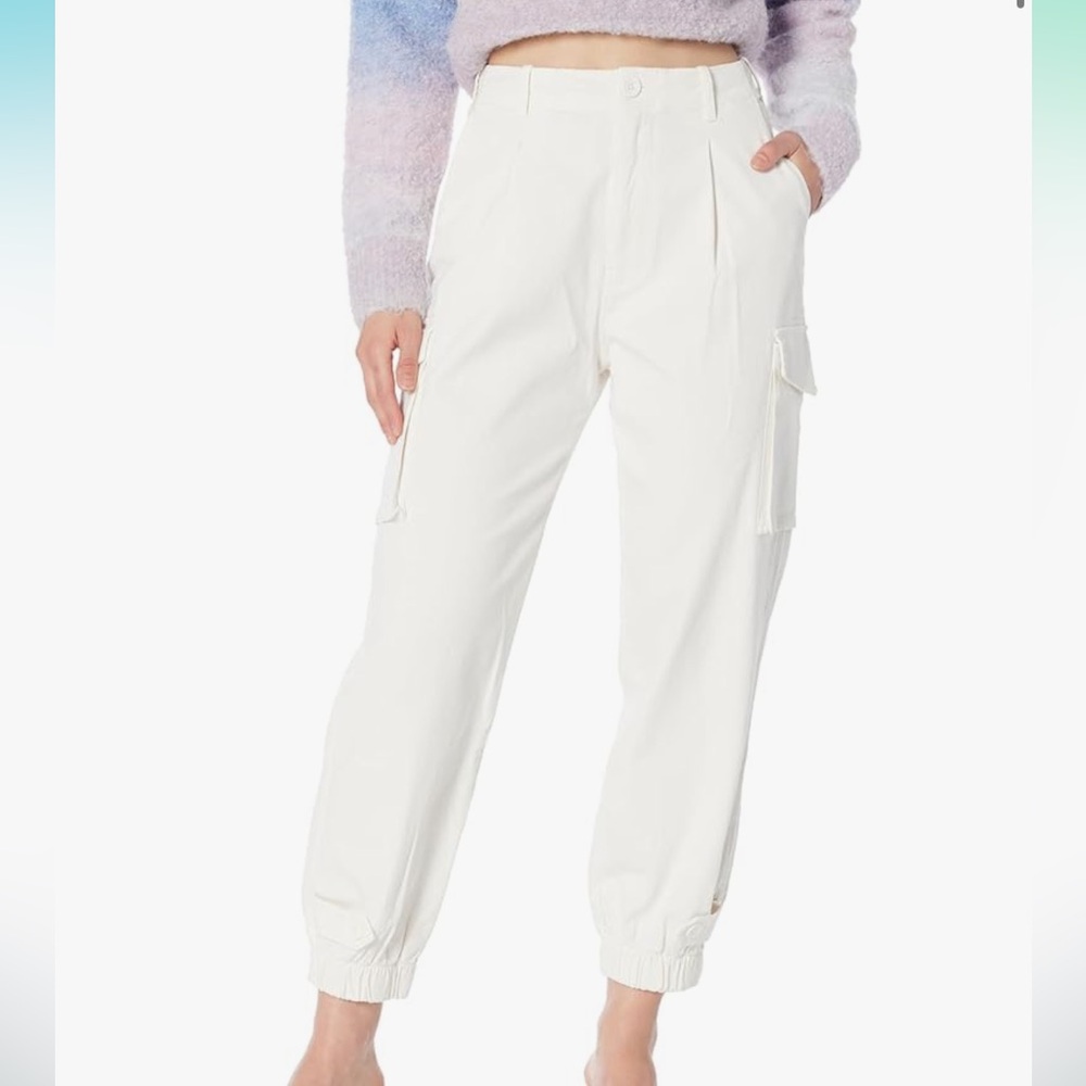 Monrow Women's HB0645-1-Utility Pants Ivory